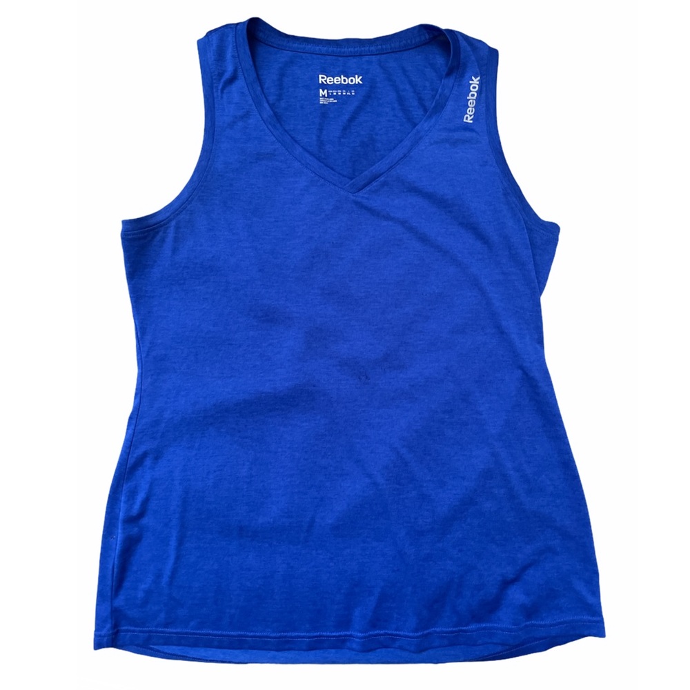 Blue reebox dri fit tank top